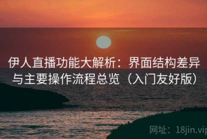 伊人直播功能大解析：界面结构差异与主要操作流程总览（入门友好版）