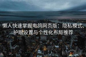 懒人快速掌握电鸽网页版：隐私模式、护眼设置与个性化布局推荐