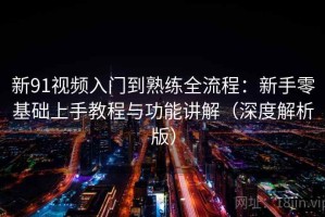 新91视频入门到熟练全流程：新手零基础上手教程与功能讲解（深度解析版）