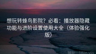 想玩转蜂鸟影院？必看：播放器隐藏功能与进阶设置使用大全（体验强化版）