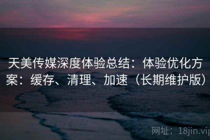 天美传媒深度体验总结：体验优化方案：缓存、清理、加速（长期维护版）
