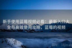 新手使用蓝莓视频必看：最新入口大全与高效使用攻略，蓝莓的视频