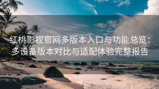 红桃影视官网多版本入口与功能总览：多设备版本对比与适配体验完整报告