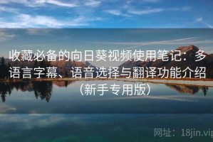 收藏必备的向日葵视频使用笔记：多语言字幕、语音选择与翻译功能介绍（新手专用版）