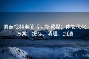 蘑菇视频电脑版完整教程：体验优化方案：缓存、清理、加速