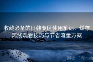 收藏必备的日韩专区使用笔记：缓存离线观看技巧与节省流量方案