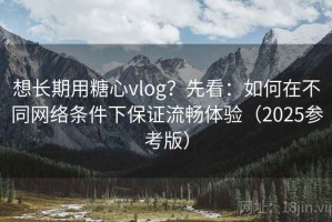 想长期用糖心vlog？先看：如何在不同网络条件下保证流畅体验（2025参考版）