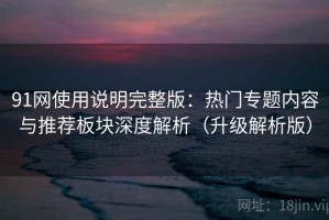 91网使用说明完整版：热门专题内容与推荐板块深度解析（升级解析版）