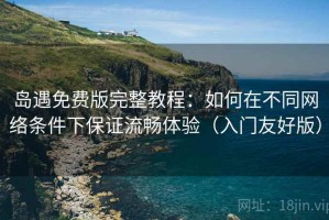 岛遇免费版完整教程：如何在不同网络条件下保证流畅体验（入门友好版）