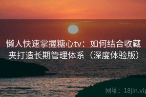 懒人快速掌握糖心tv：如何结合收藏夹打造长期管理体系（深度体验版）