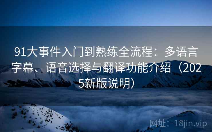 91大事件入门到熟练全流程：多语言字幕、语音选择与翻译功能介绍（2025新版说明）