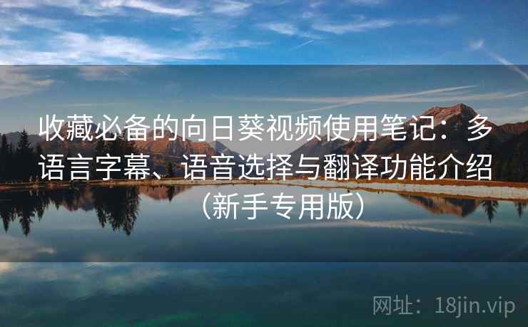 收藏必备的向日葵视频使用笔记：多语言字幕、语音选择与翻译功能介绍（新手专用版）