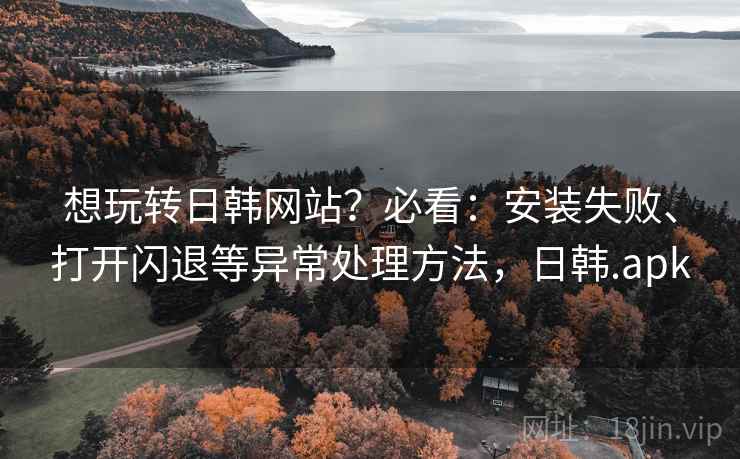 想玩转日韩网站？必看：安装失败、打开闪退等异常处理方法，日韩.apk