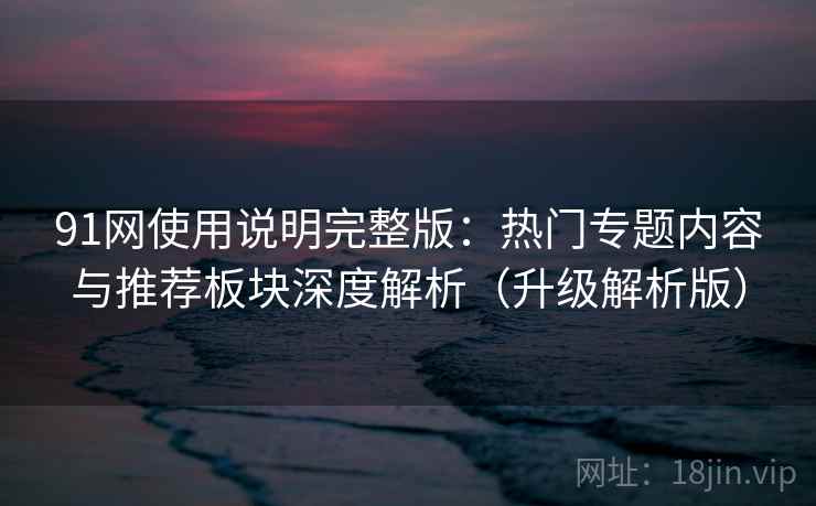 91网使用说明完整版：热门专题内容与推荐板块深度解析（升级解析版）