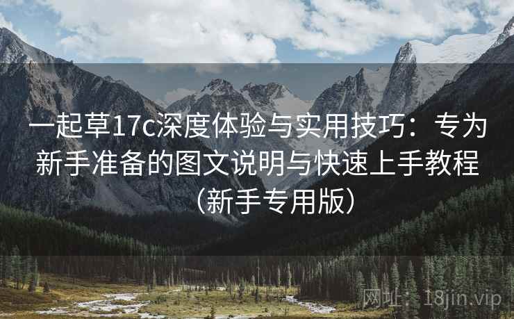 一起草17c深度体验与实用技巧：专为新手准备的图文说明与快速上手教程（新手专用版）