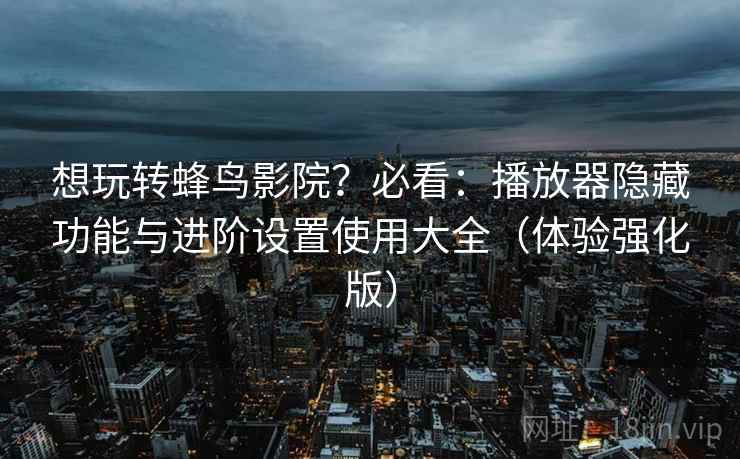 想玩转蜂鸟影院？必看：播放器隐藏功能与进阶设置使用大全（体验强化版）