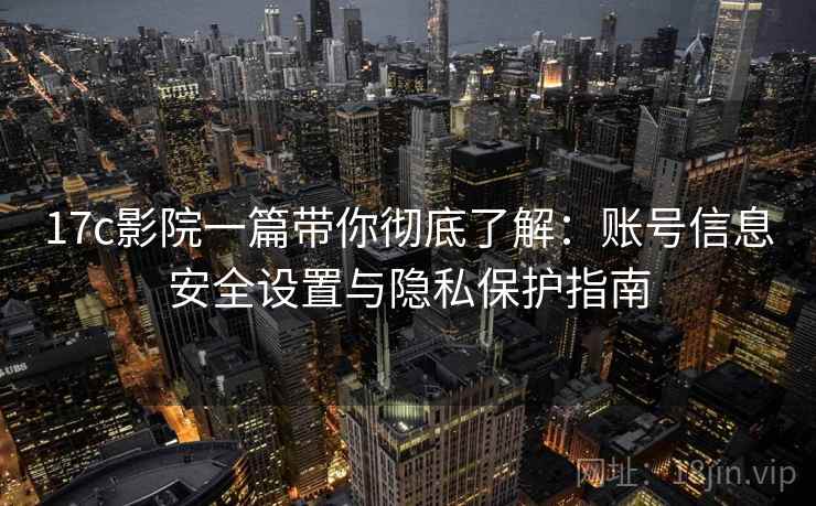 17c影院一篇带你彻底了解：账号信息安全设置与隐私保护指南